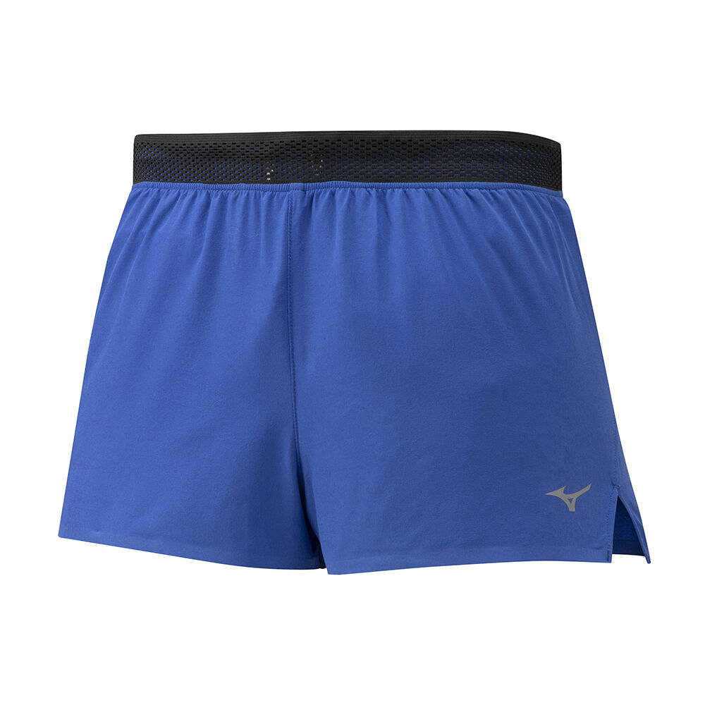 Panske Šortky Mizuno Aero Split 1.5 Bezecke Modre Vypredaj EMRI69830